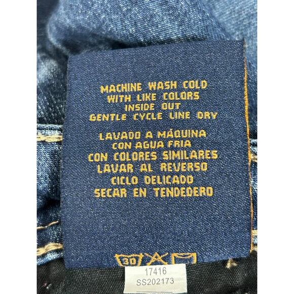 Seven7 Jeans Womens 14 Blue Bootcut Thick Stitch Embroidered Flap Pockets Denim - Picture 10 of 15